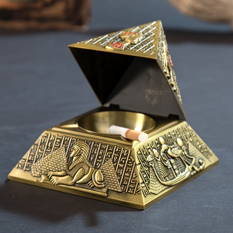 Vintage Collectible Ashtrays - Cinzeiro de pirâmide de faraó egípcio,