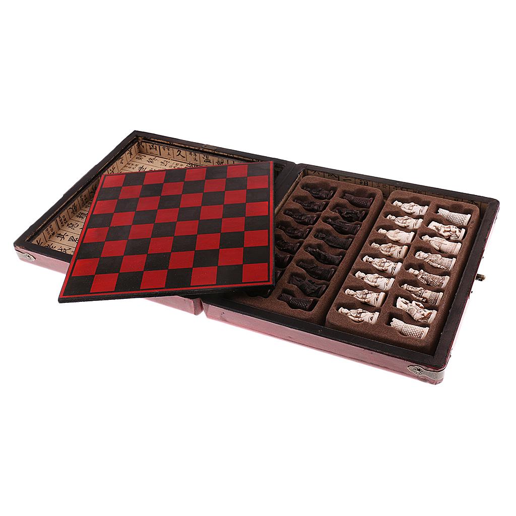 Vintage Collectible Board Games - Conjunto de Xadrez Chinês em Madeira,