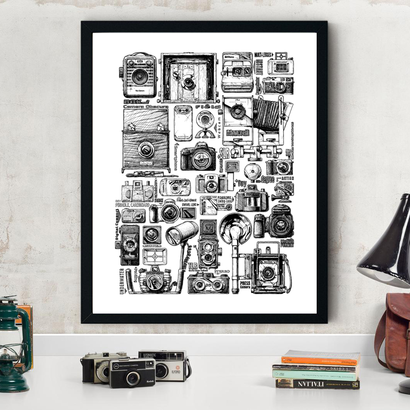 Collectible Vintage Cameras - Vintage câmera coleção ilustrações cartazes e