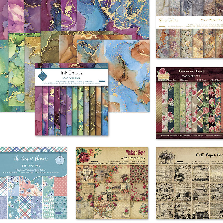 Vintage Collectible Magazines - 12 folhas flor mar impresso scrapbooking
