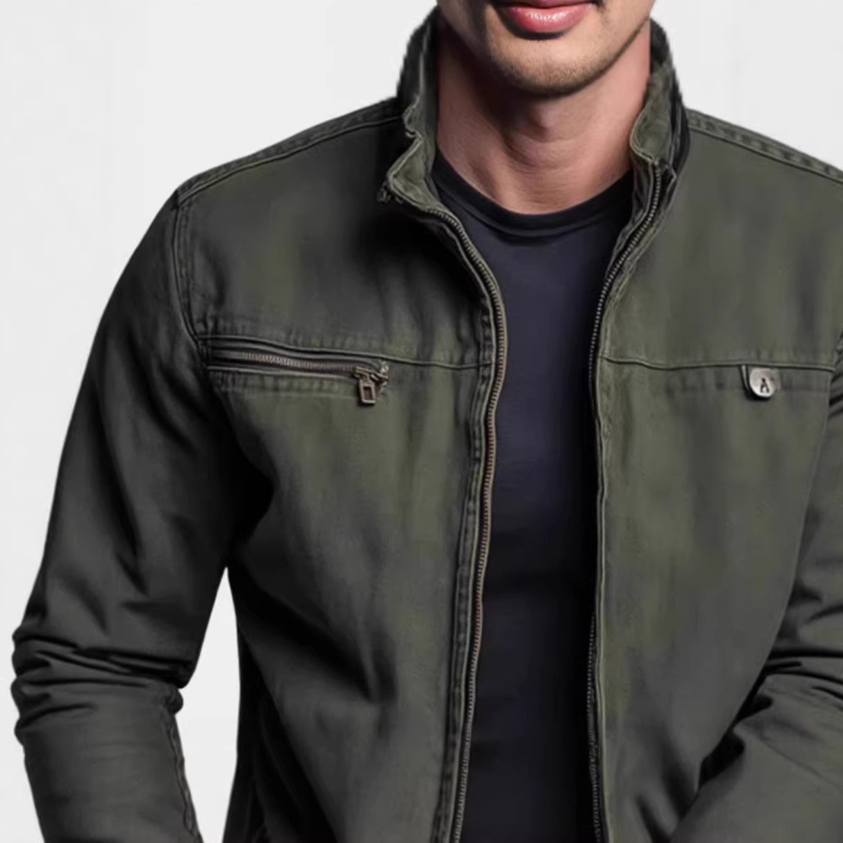 Jaqueta Feminina Casual de Alg - Vintage Zipper avaliação e preço