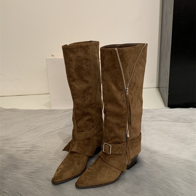 Botas Femininas de Cano Longo  - Vintage Zipper avaliação e preço