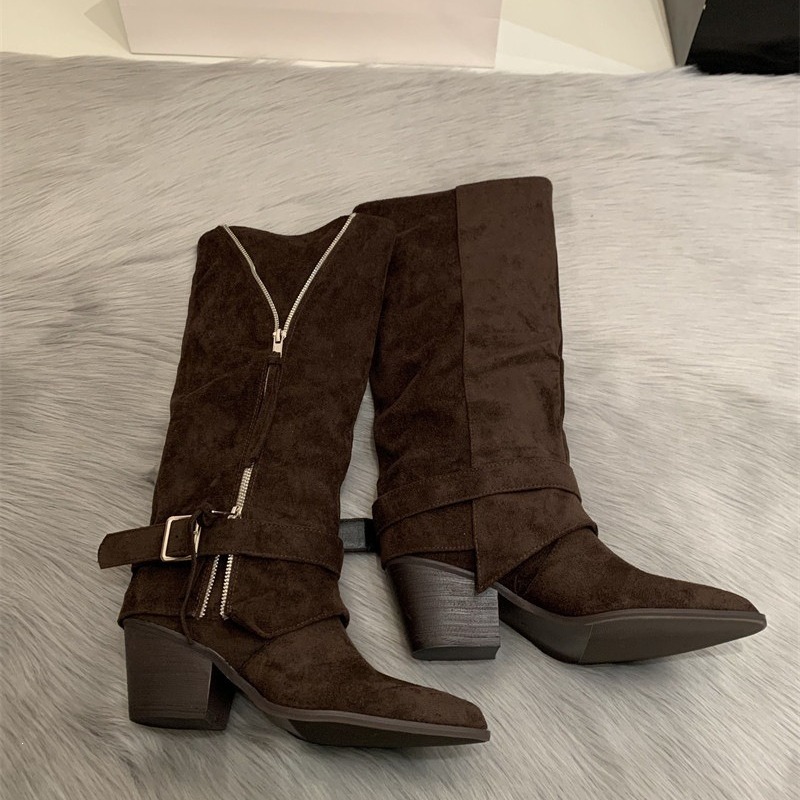 Botas Femininas de Cano Longo  - Vintage Zipper avaliação e preço